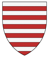 A red and white striped shield

Description automatically generated